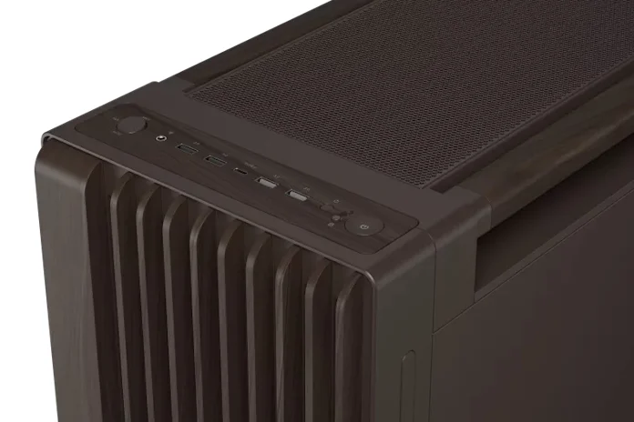 The front panel of the ProArt PA602 Retro Brown PC case
